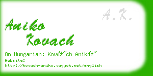 aniko kovach business card